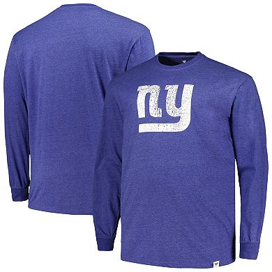 Men's Profile  Heather Royal New York Giants Big & Tall Throwback Long Sleeve T-Shirt
