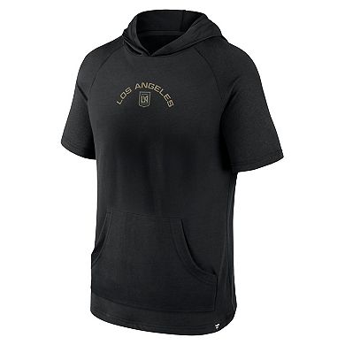 Men's Fanatics Branded Black LAFC Match Raglan Short Sleeve Pullover Hoodie