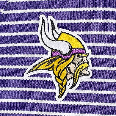Women's Antigua Purple Minnesota Vikings Maverick Waffle Henley Long Sleeve T-Shirt