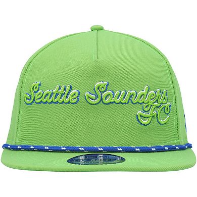 Men's New Era Rave Green Seattle Sounders FC Script Golfer Adjustable Hat