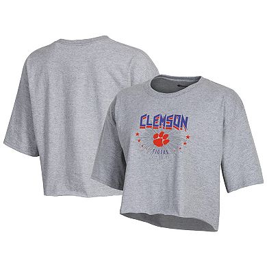 Women's Champion Gray Clemson Tigers Boyfriend Cropped T-Shirt