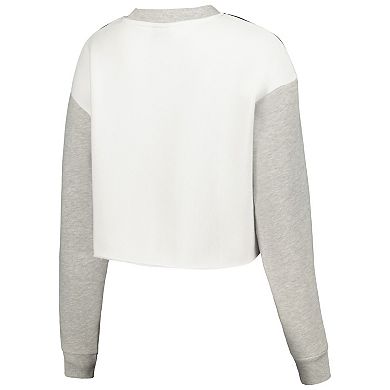 Women's Hype and Vice Green Michigan State Spartans Colorblock Rookie Crew Pullover Sweatshirt