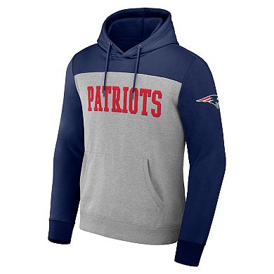Men's NFL x Darius Rucker Collection by Fanatics Heather Gray New England Patriots Color Blocked Pullover Hoodie