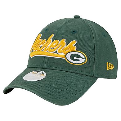 Women's New Era  Green Green Bay Packers Cheer 9FORTY Adjustable Hat