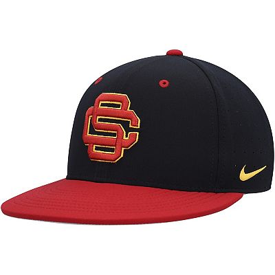 Men s Nike Black USC Trojans Aero True Baseball Performance Fitted Hat