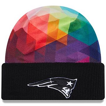 Youth New Era Black New England Patriots 2023 NFL Crucial Catch Cuffed Knit Hat