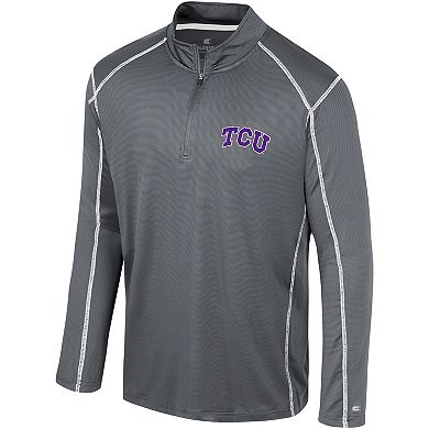 Men's Colosseum Black TCU Horned Frogs Cameron Quarter-Zip Windshirt