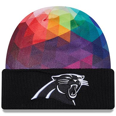 Youth New Era Black Carolina Panthers 2023 NFL Crucial Catch Cuffed Knit Hat