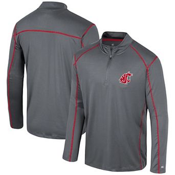 Men's Colosseum Black Washington State Cougars Cameron Quarter-Zip Windshirt