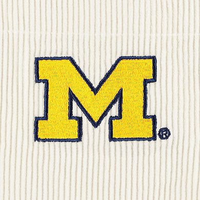 Women's Hype and Vice White Michigan Wolverines Corduroy Button-Up Jacket