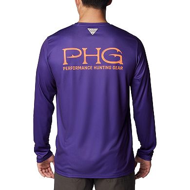 Men's Columbia Purple Clemson Tigers Terminal Shot Omni-Shade Long Sleeve T-Shirt