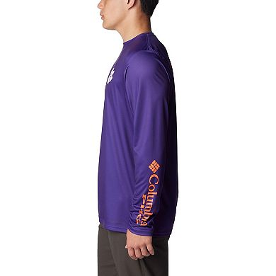 Men's Columbia Purple Clemson Tigers Terminal Shot Omni-Shade Long Sleeve T-Shirt