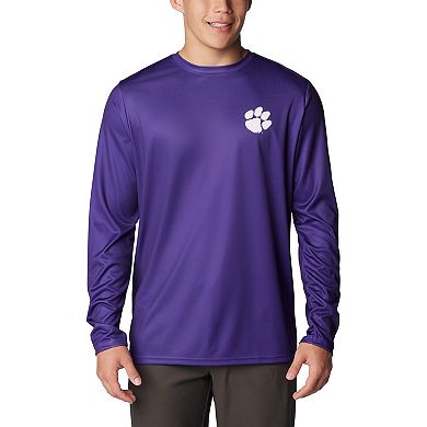 Men's Columbia Purple Clemson Tigers Terminal Shot Omni-Shade Long Sleeve T-Shirt