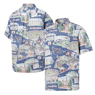 Men's Reyn Spooner Navy Auburn Tigers Scenic Button-Down Shirt