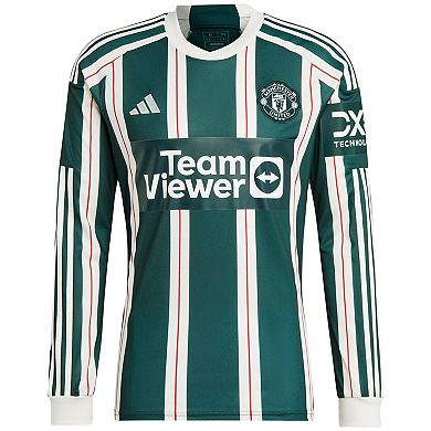Men's adidas  Green Manchester United 2023/24 Away Long Sleeve Replica Jersey
