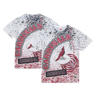 Men's Mitchell & Ness White Arizona Cardinals Team Burst Sublimated T-Shirt
