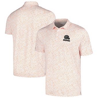 Men's Antigua White/Orange Cleveland Browns Motion Polo