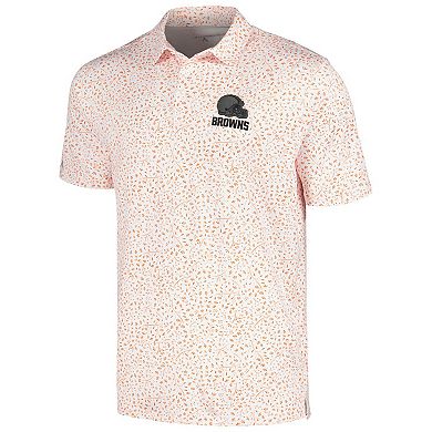 Men's Antigua White/Orange Cleveland Browns Motion Polo