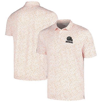 Men's Antigua White/Orange Cleveland Browns Motion Polo