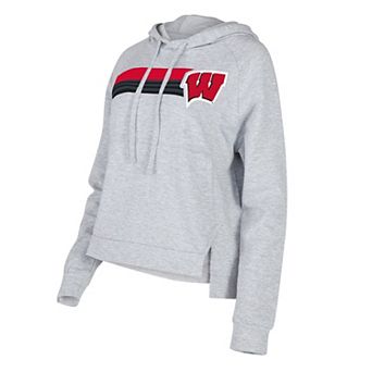 Women's Concepts Sport Gray Wisconsin Badgers CedarÂ Tri-Blend Raglan Pullover Hoodie