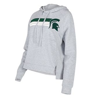 Women's Concepts Sport Gray Michigan State Spartans CedarÂ Tri-Blend Raglan Pullover Hoodie