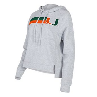 Women's Concepts Sport Gray Miami Hurricanes CedarÂ Tri-Blend Raglan Pullover Hoodie