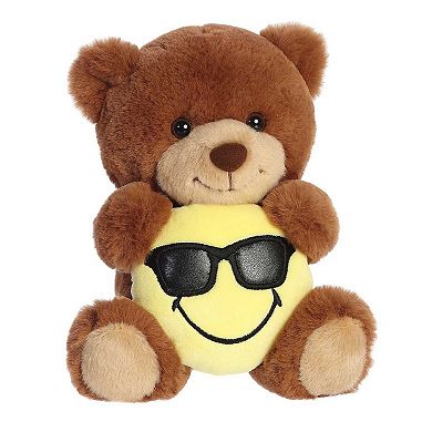 Aurora Small Brown Smileyworld 8" Shades Bear Vibrant Stuffed Animal