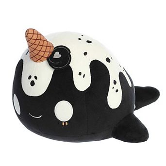 Aurora Large Black Tasty Peach 12.5" Cookies & Cream Nomwhal Enchanting Stuffed Animal