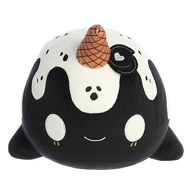 Aurora Large Black Tasty Peach 12.5" Cookies & Cream Nomwhal Enchanting Stuffed Animal