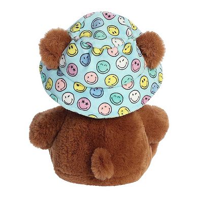 Aurora Small Brown Smileyworld 8" Bucket Hat Bear Vibrant Stuffed Animal