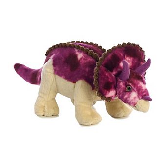 Aurora Large Purple Dinos & Dragons 14" Triceratops Ferocious Stuffed Animal