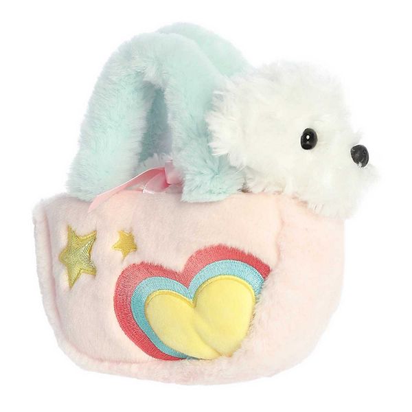 Aurora Small White Fancy Pals 7.5" Pastel Heart Fashionable Stuffed Animal