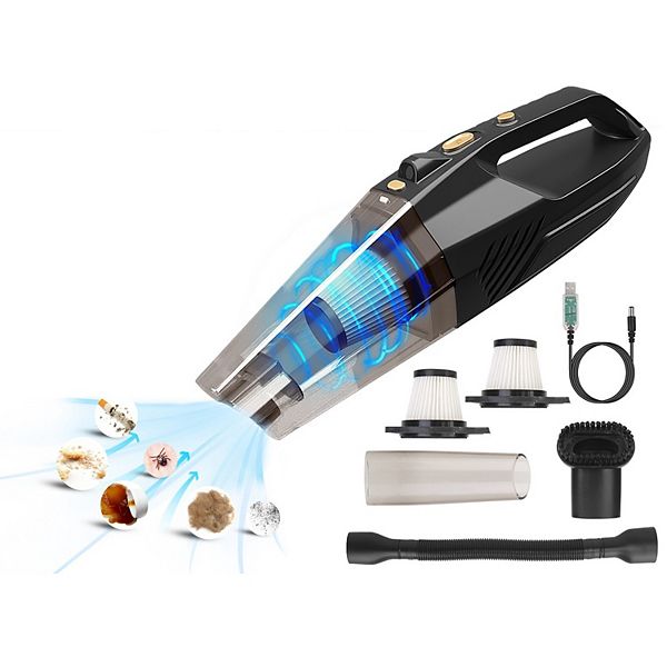 Cordless Car Vacuum Cleaner Black, 120w, 8000pa Dc 12v For Car