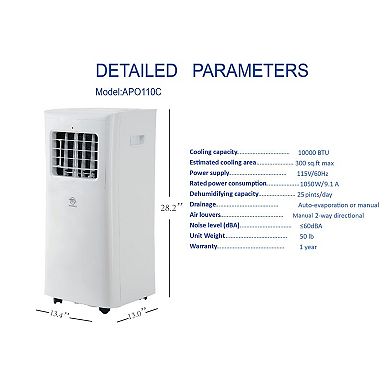 Airemax Portable Air Conditioner with Remote Control