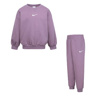 Girls 4 6x Nike Essential Fleece Crewneck and Joggers 2 Piece Set