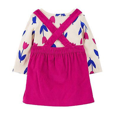 Baby Girl Carter's 3 Pc Tulip Tee & Corduroy Jumper Set