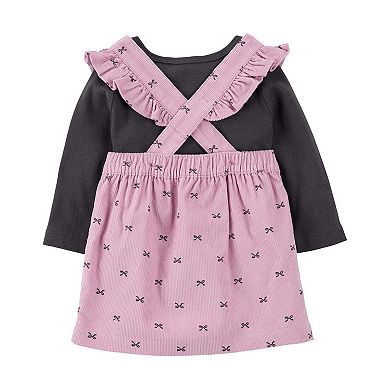 Baby Girl Carter's 3-Piece Tee, Bow & Corduroy Jumper Set