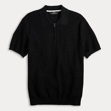 Men's For The Republic Short Sleeve Textured Zip Polo