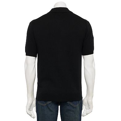 Men's For The Republic Short Sleeve Textured Zip Polo