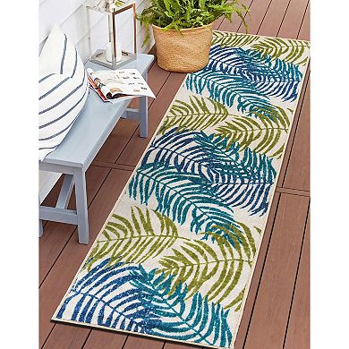 World Rug Gallery Floral Leaves Flatweave Indoor / Outdoor Area Rug