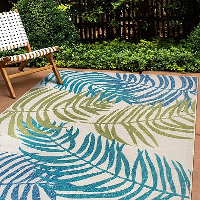 World Rug Gallery Floral Leaves Flatweave Indoor / Outdoor Area Rug