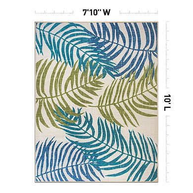 World Rug Gallery Floral Leaves Flatweave Indoor / Outdoor Area Rug