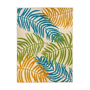 World Rug Gallery Floral Leaves Flatweave Indoor / Outdoor Area Rug