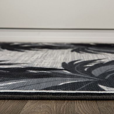 World Rug Gallery Tropical Palm Tree Border Flatweave Indoor / Outdoor Area Rug