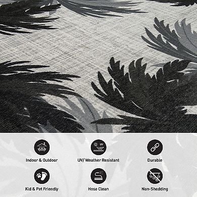 World Rug Gallery Tropical Palm Tree Border Flatweave Indoor / Outdoor Area Rug