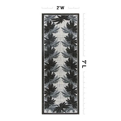 World Rug Gallery Tropical Palm Tree Border Flatweave Indoor / Outdoor Area Rug