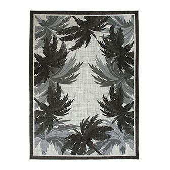 World Rug Gallery Tropical Palm Tree Border Flatweave Indoor / Outdoor Area Rug