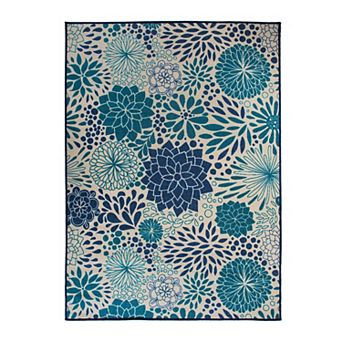 World Rug Gallery Modern Floral Circles Flatweave Indoor / Outdoor Area Rug