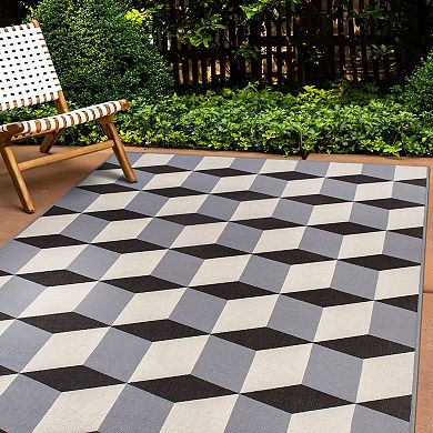 World Rug Gallery Contemporary Geometric Flatweave Indoor / Outdoor Area Rug