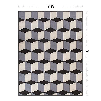 World Rug Gallery Contemporary Geometric Flatweave Indoor / Outdoor Area Rug